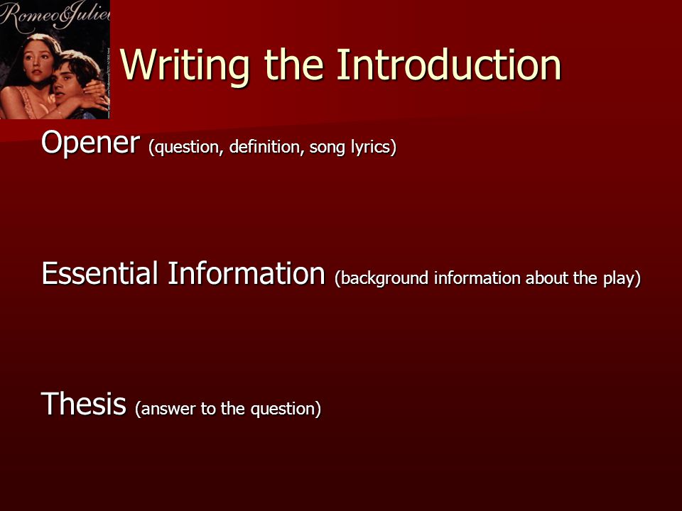 Writing the Introduction