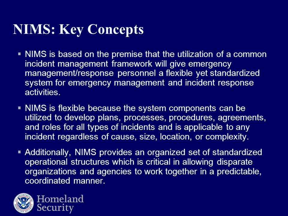 NIMS: Key Concepts