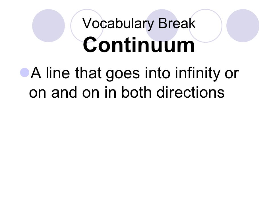 Vocabulary Break Continuum