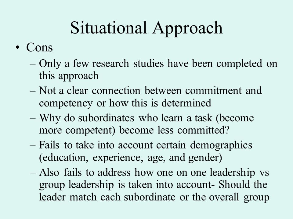 disadvantages of situational leadership