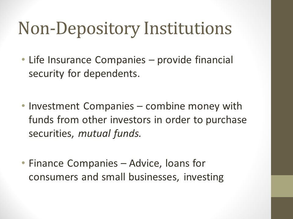 Non-Depository Institutions