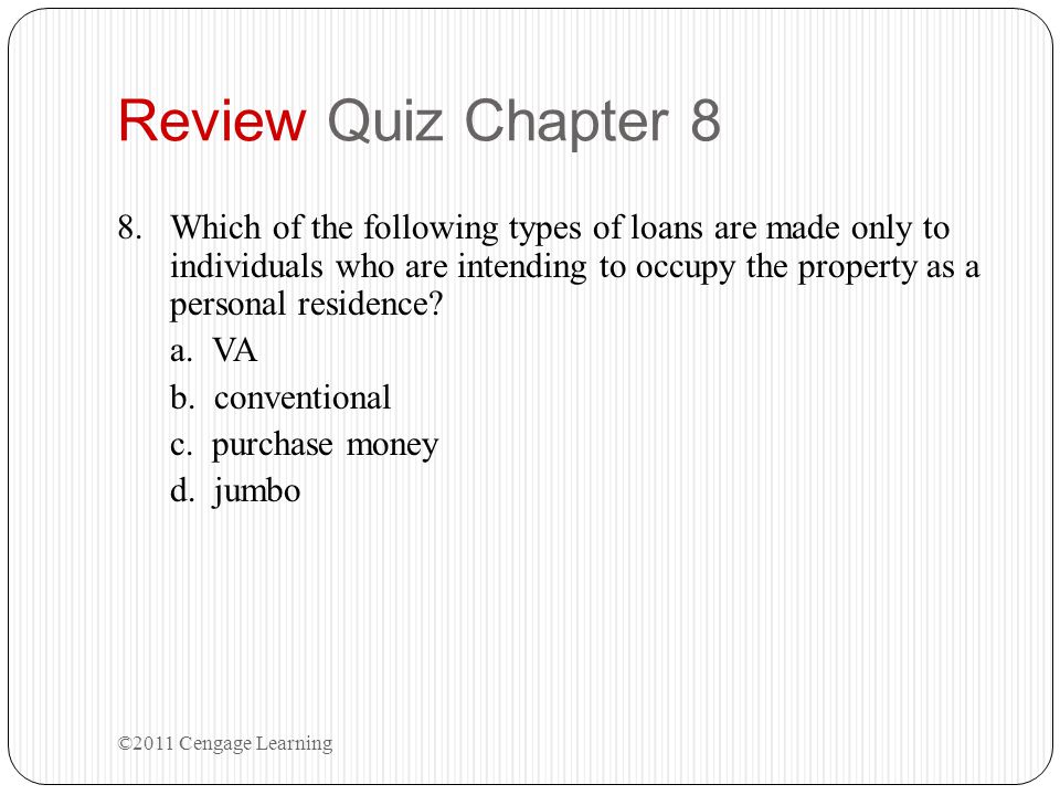 Review Quiz Chapter 8