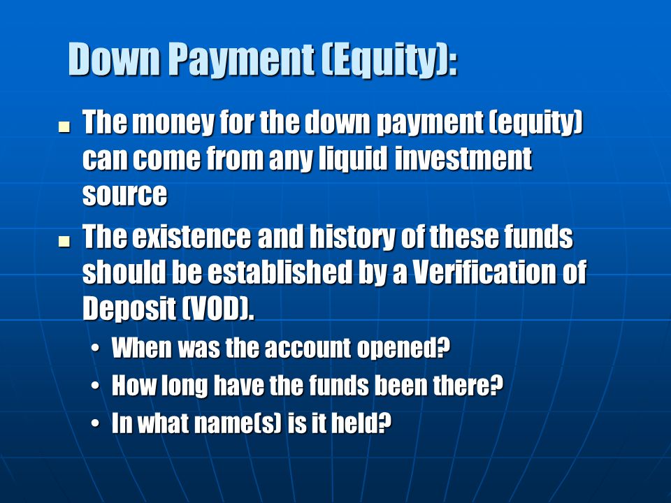 Down Payment (Equity):