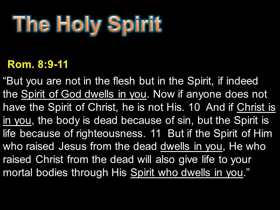 The Holy Spirit Rom. 8:9-11.