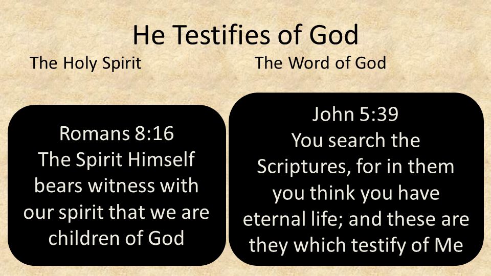 He Testifies of God John 5:39