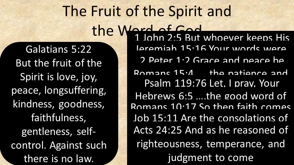The Fruit of the Spirit and the Word of God