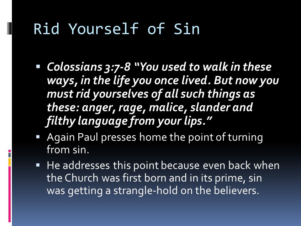 Rid Yourself of Sin