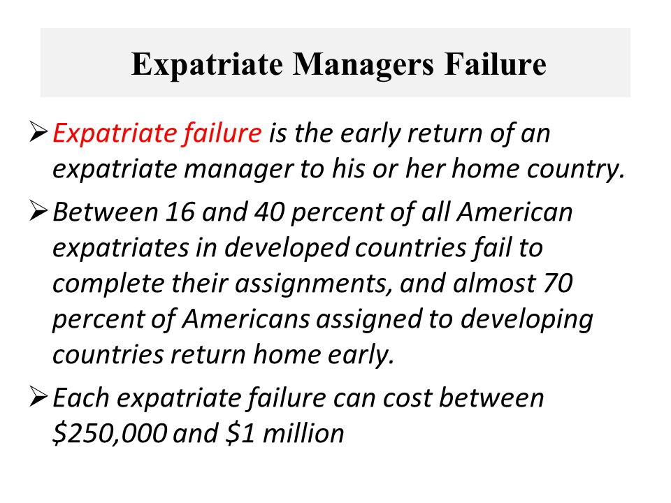 expatriate failure