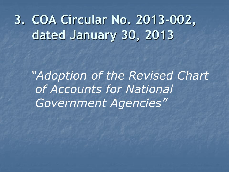 Revised Chart Of Accounts For National Government Agencies