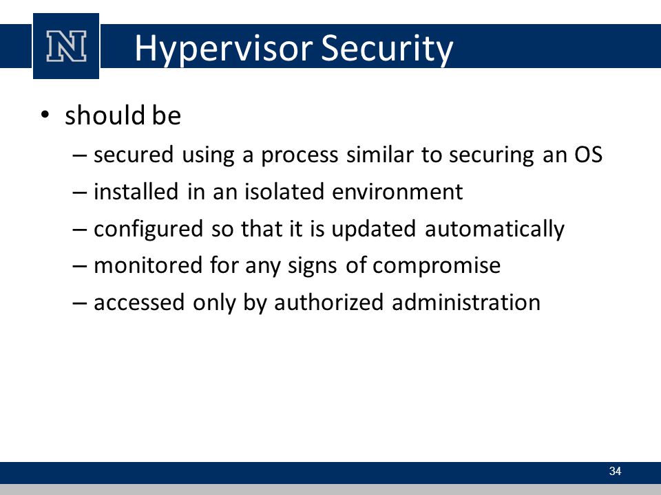 Hypervisor Security should be