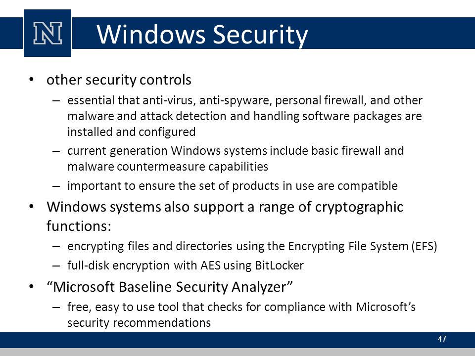 Windows Security other security controls