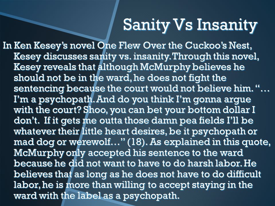 sanity vs insanity definition