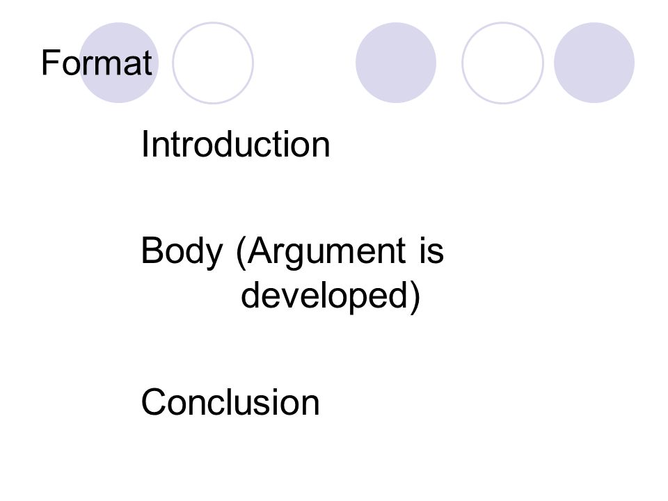 Body (Argument is developed)