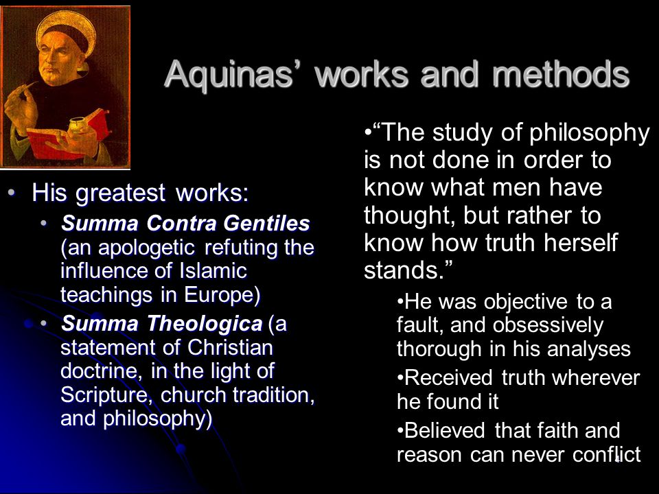 Aquinas’ works and methods
