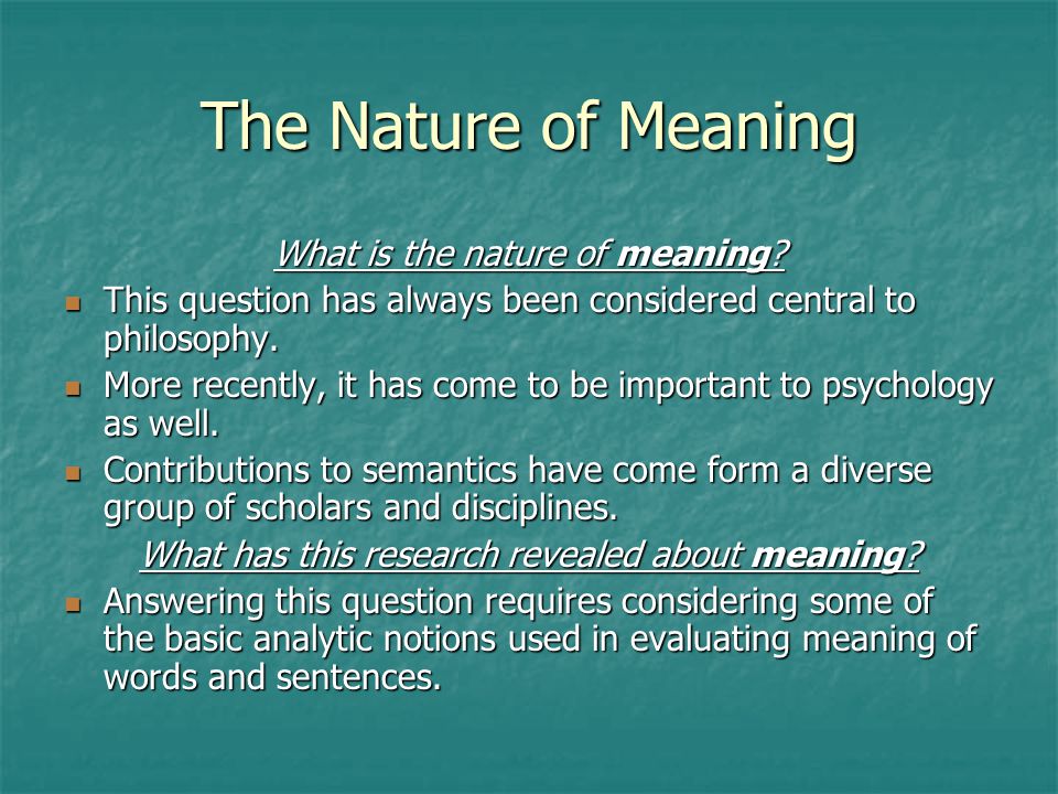 The of Meaning - ppt video online download