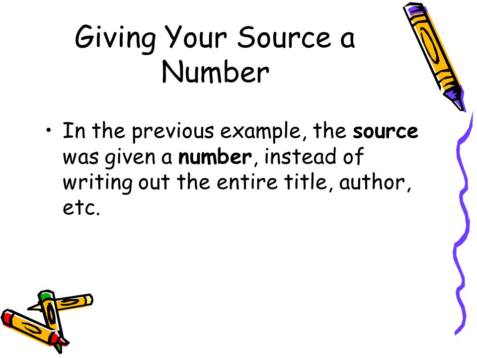 Giving Your Source a Number
