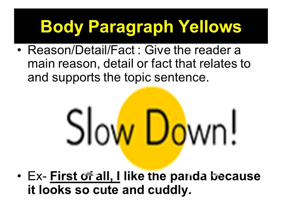 Body Paragraph Yellows