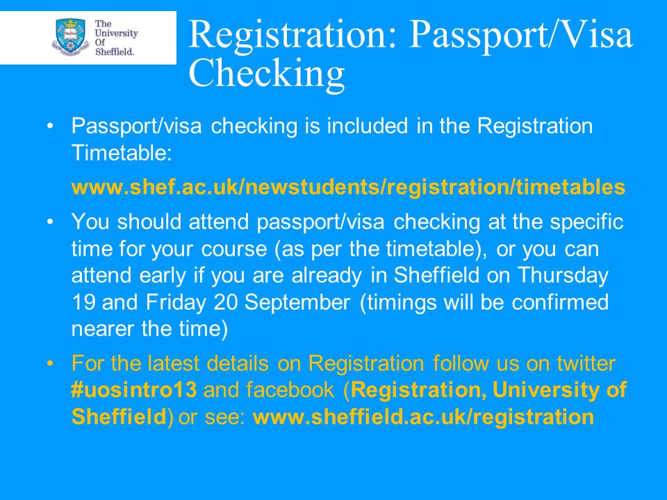 Registration: Passport/Visa Checking