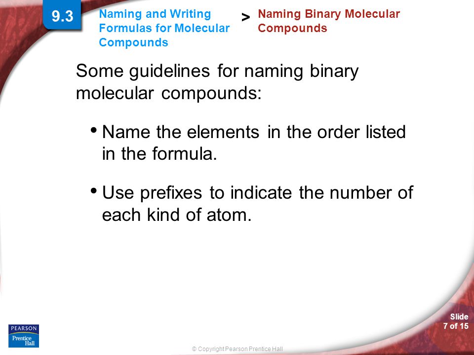 Naming Binary Molecular Compounds