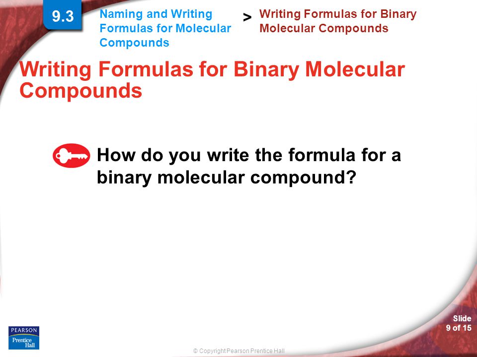Writing Formulas for Binary Molecular Compounds