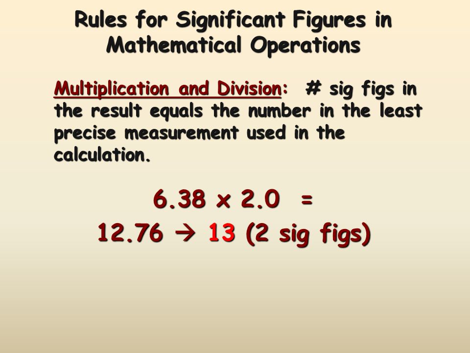 Rules for Significant Figures in Mathematical Operations