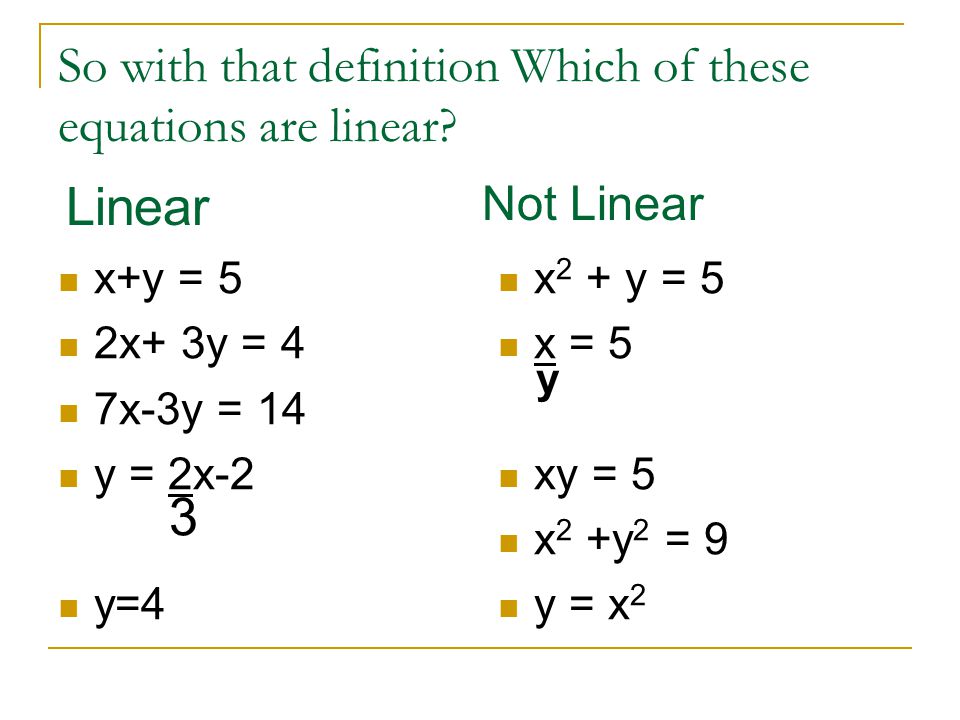 Why xy is not a linear equation?