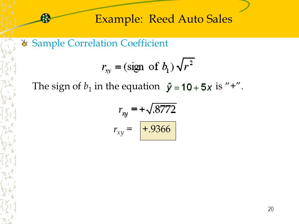 Example: Reed Auto Sales
