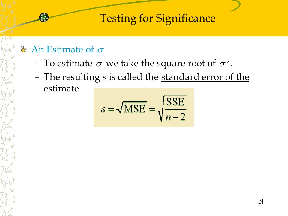 Testing for Significance