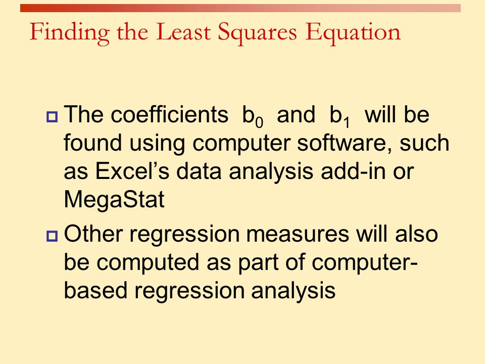 Finding the Least Squares Equation
