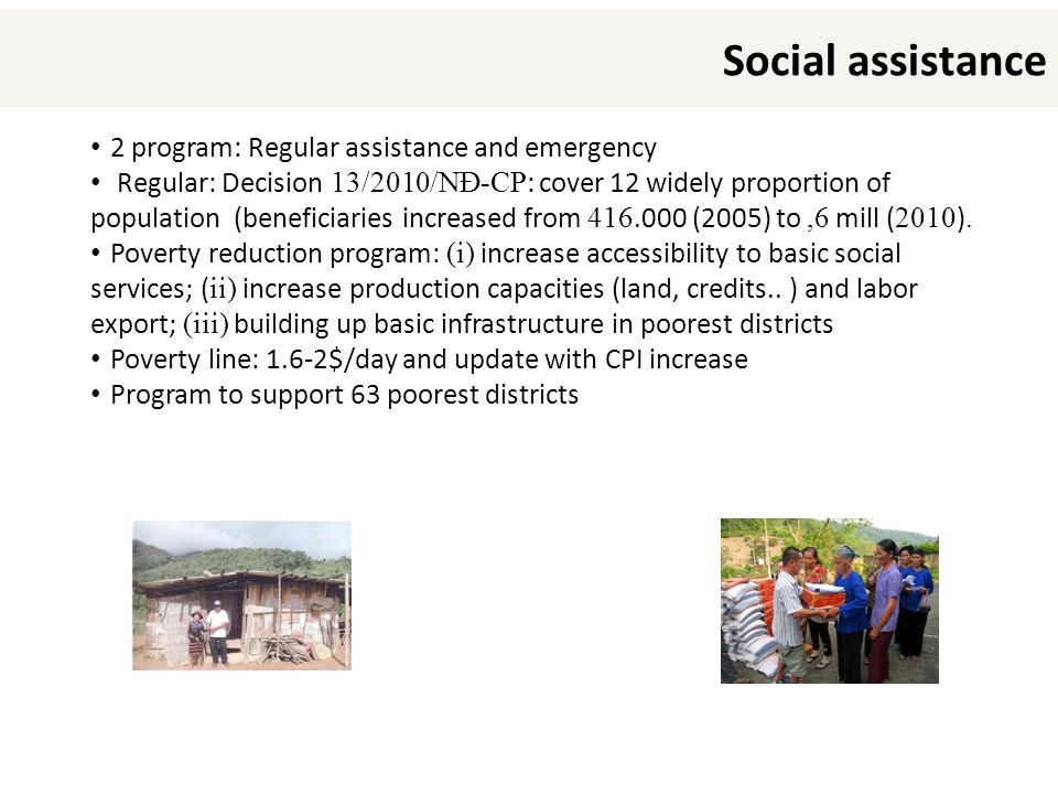 Social assistance 2 program: Regular assistance and emergency