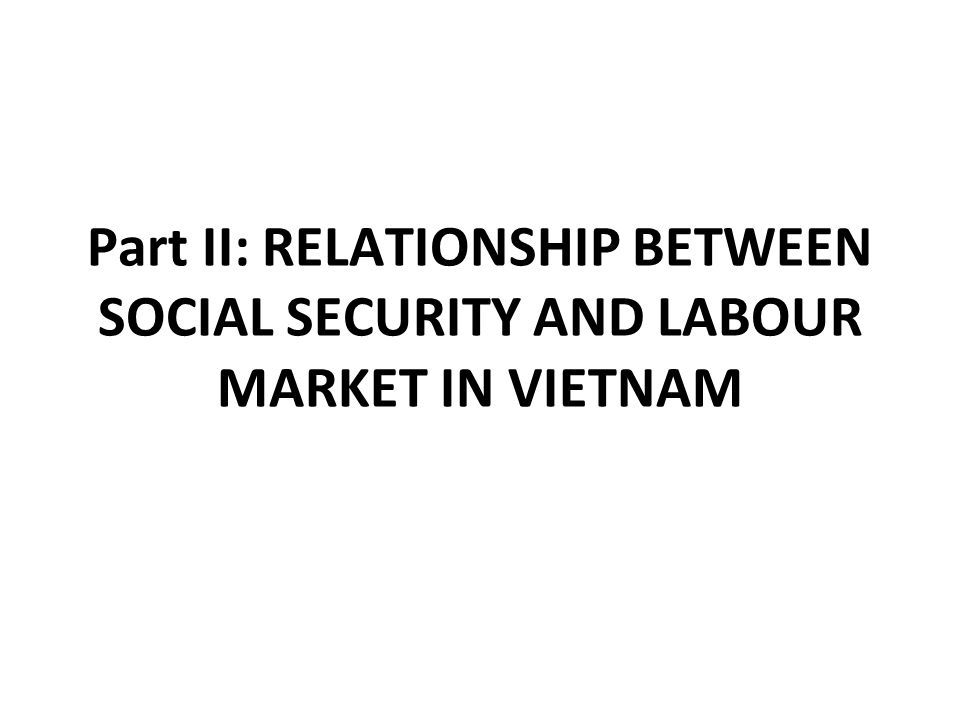 Part II: RELATIONSHIP BETWEEN SOCIAL SECURITY AND LABOUR MARKET IN VIETNAM