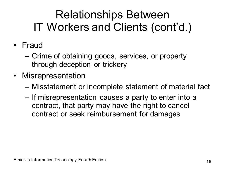 Relationships Between IT Workers and Clients (cont’d.)