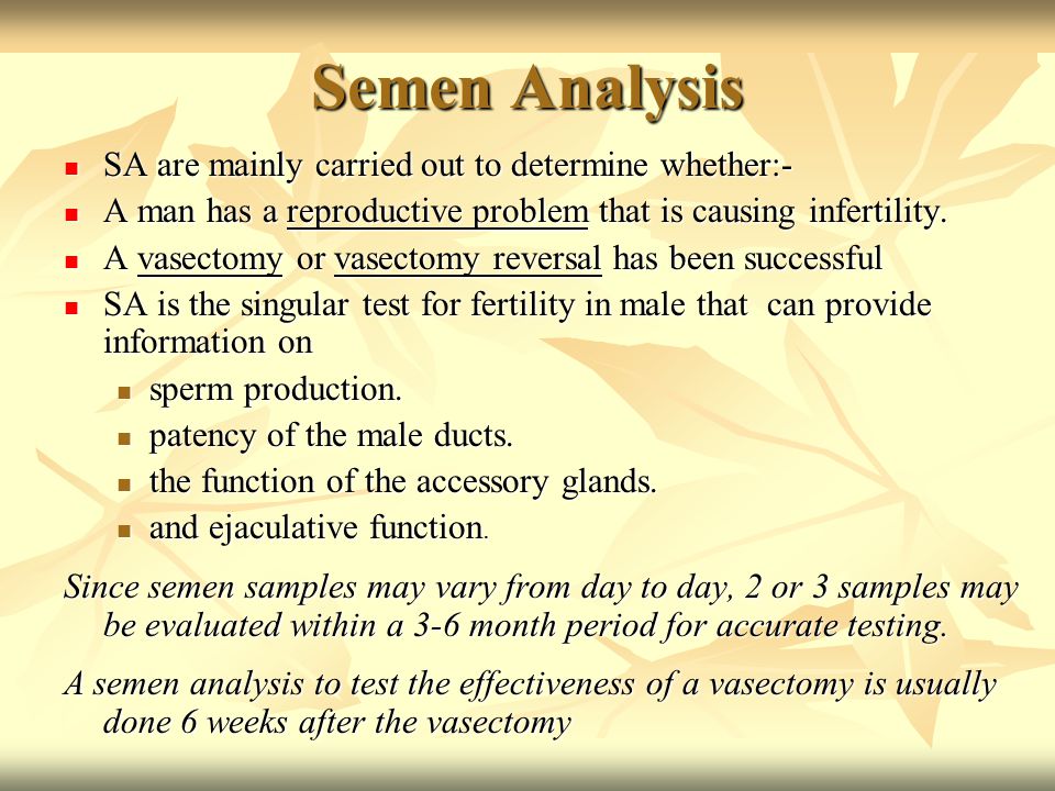 seminal analysis procedure