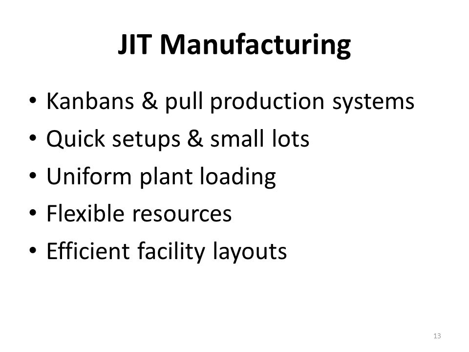 JIT Manufacturing Kanbans & pull production systems