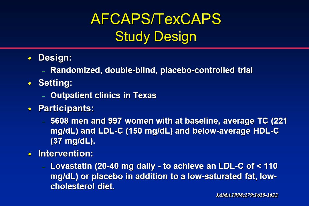 AFCAPS/TexCAPS Study Design
