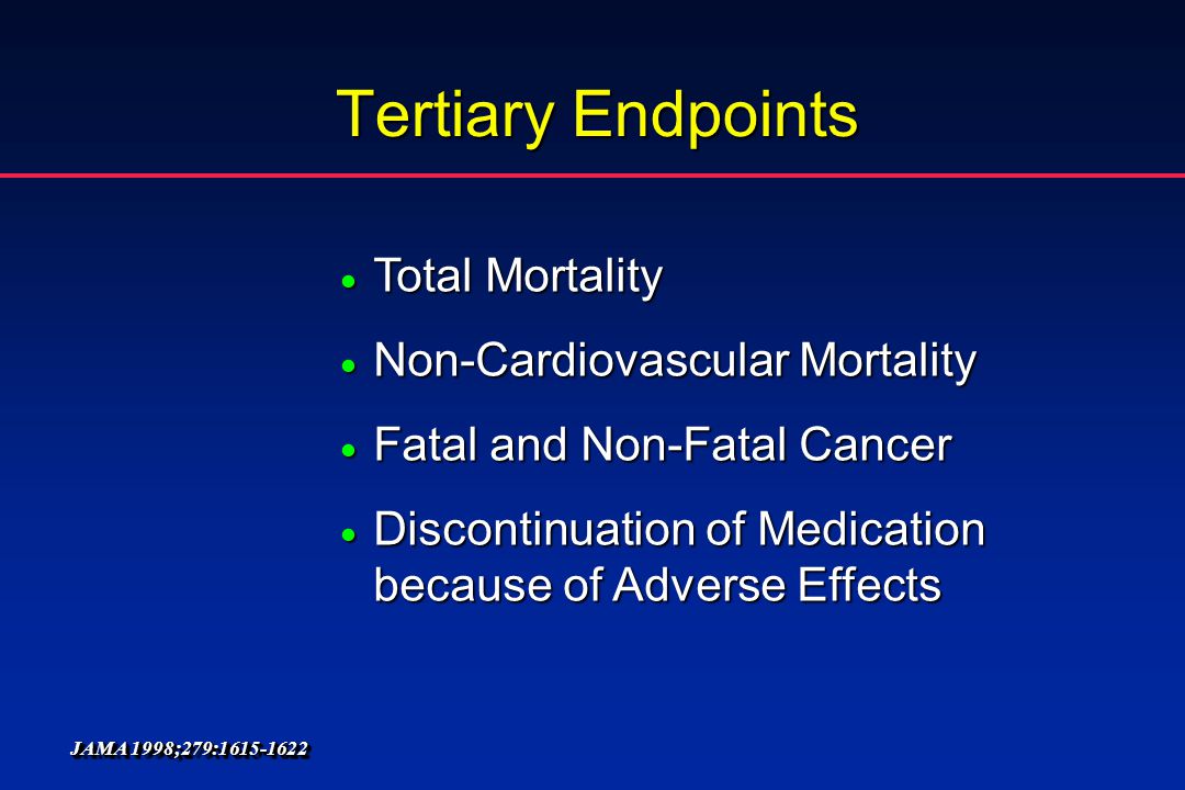 Tertiary Endpoints Total Mortality Non-Cardiovascular Mortality