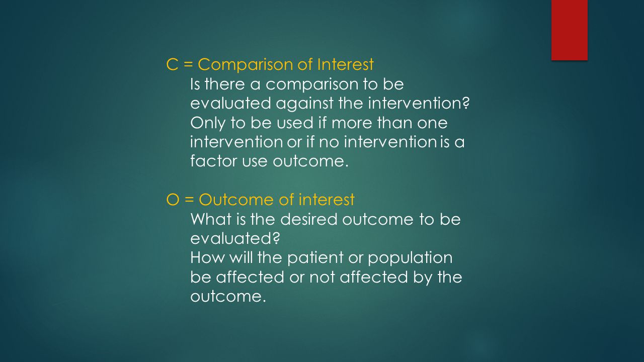 C = Comparison of Interest