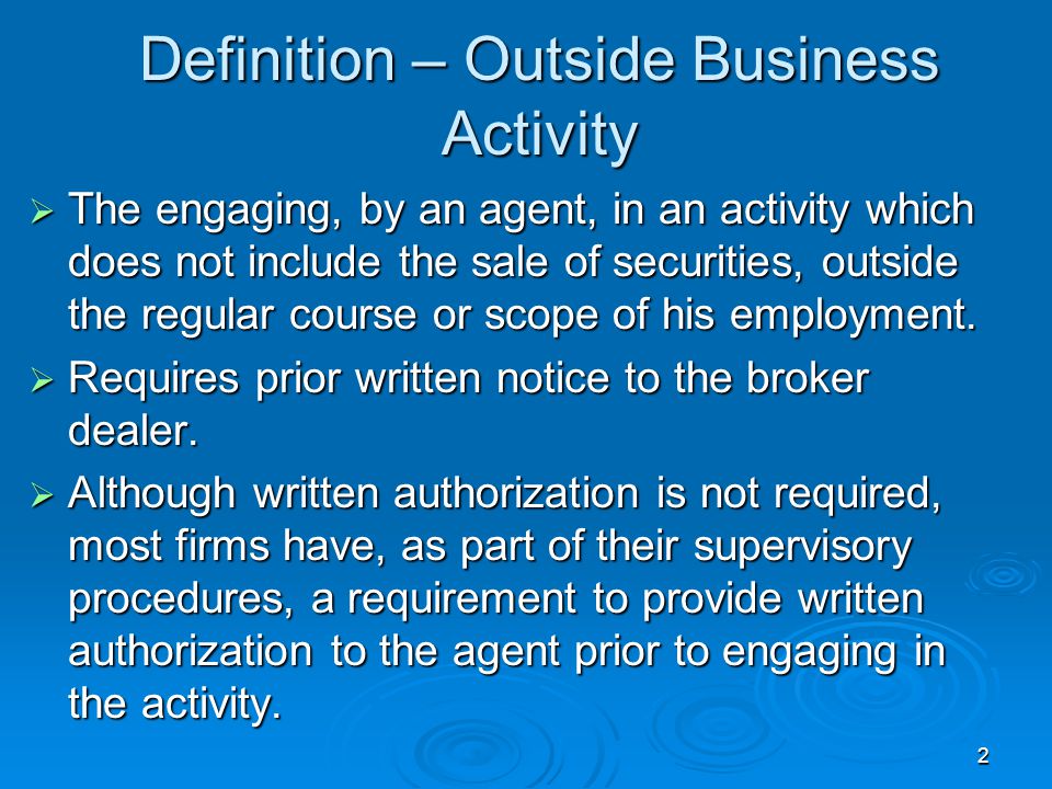 Definition – Outside Business Activity