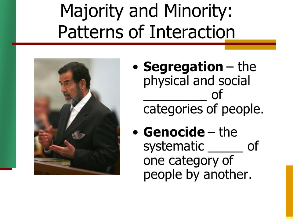Majority and Minority: Patterns of Interaction