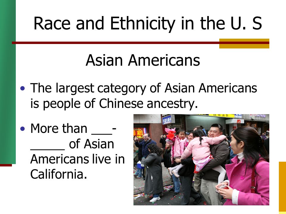Race and Ethnicity in the U. S