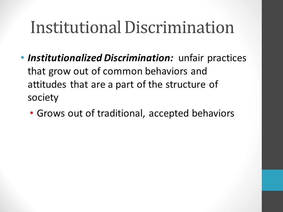 Institutional Discrimination