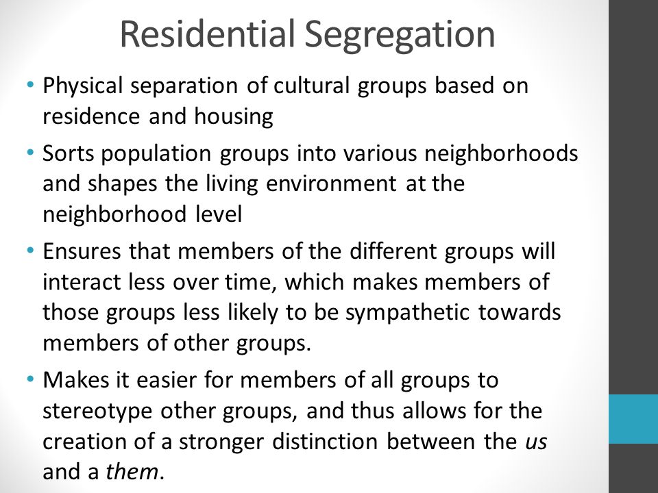 Residential Segregation