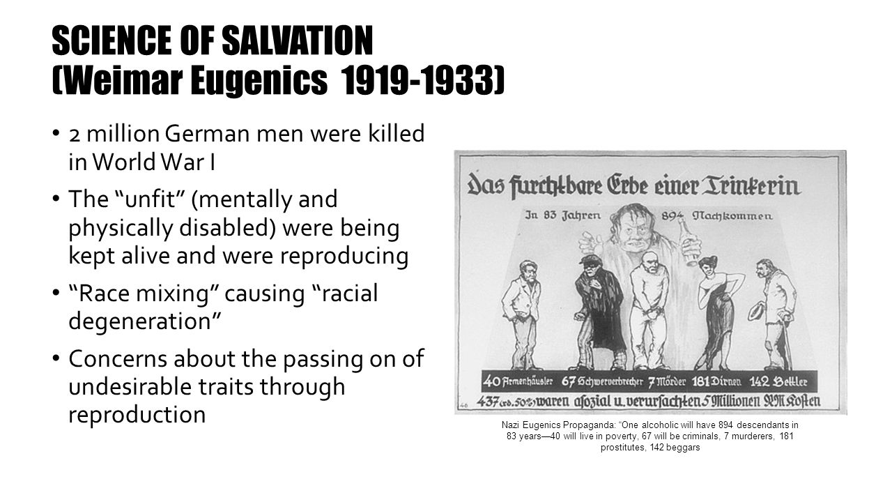 SCIENCE OF SALVATION (Weimar Eugenics )
