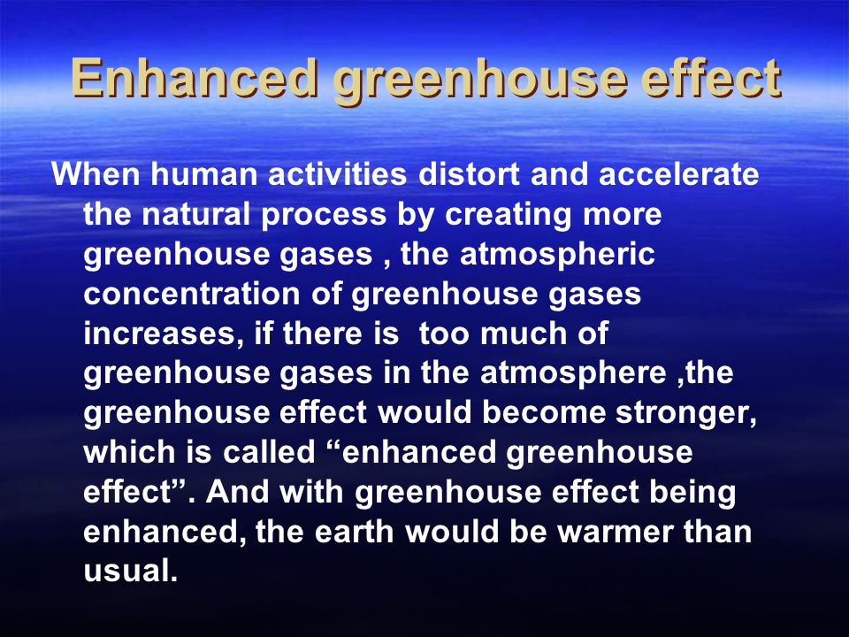 Enhanced greenhouse effect