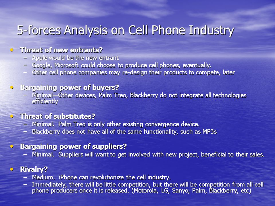 5-forces Analysis on Cell Phone Industry
