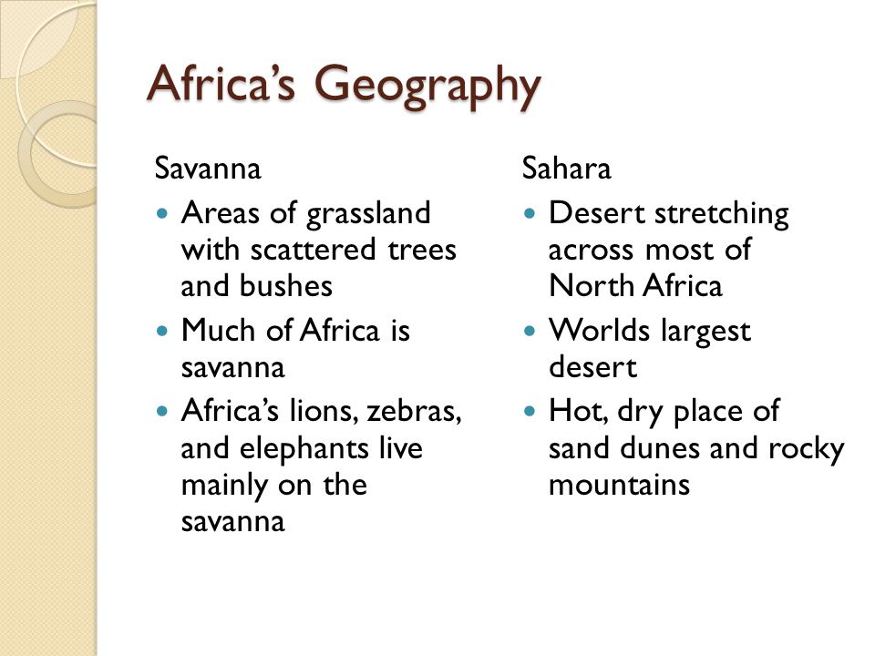 Africa’s Geography Savanna