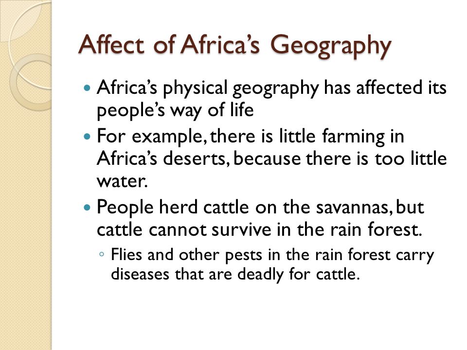 Affect of Africa’s Geography