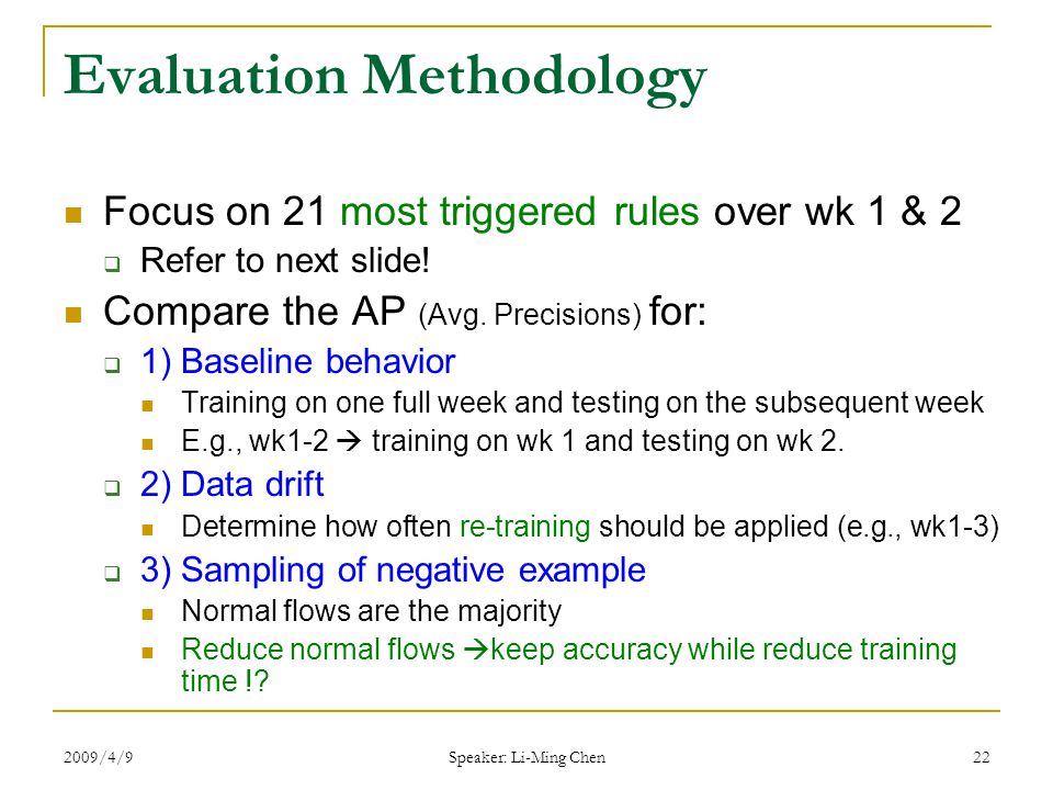 Evaluation Methodology