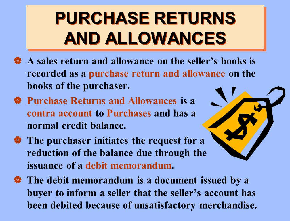 PURCHASE RETURNS AND ALLOWANCES