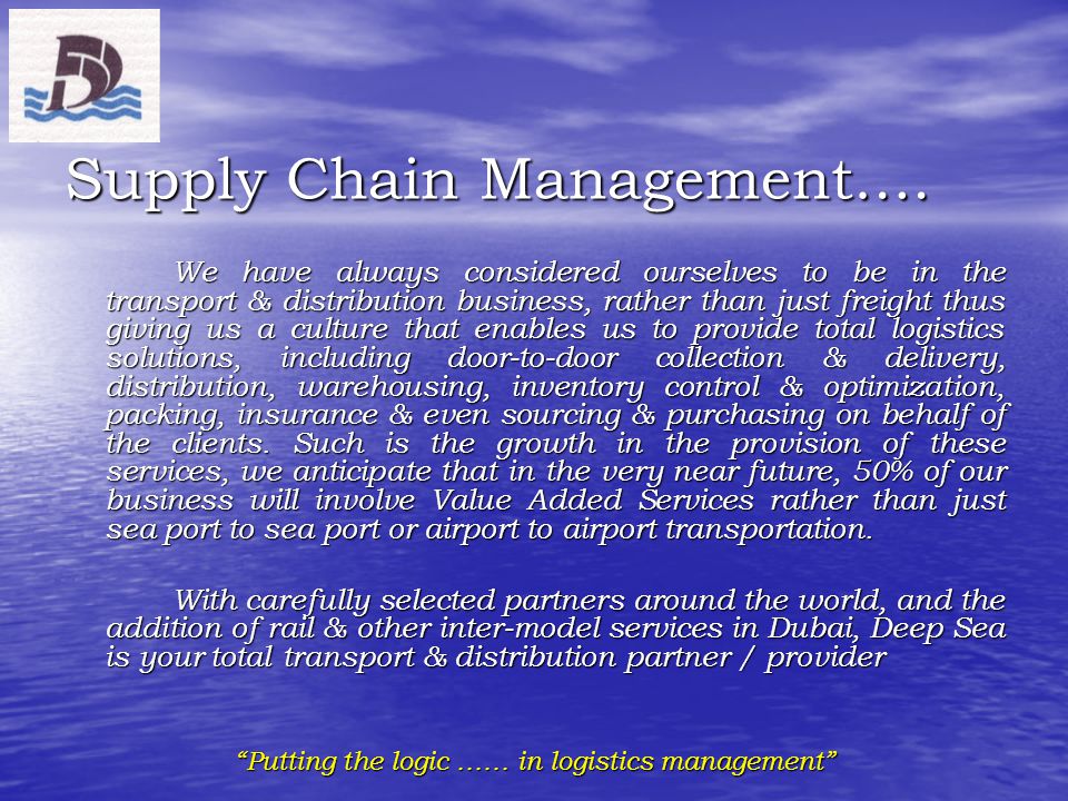 Supply Chain Management….